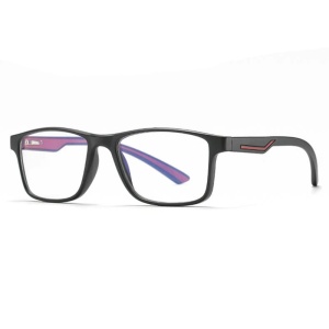 Ochelari Protectie Blue Light Unisex/Femei, SKYDDAR INNOVATION, Rame Metalice, F2388, Design Modern, set cu sticker, Negru;rosu