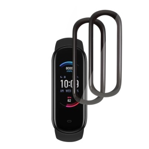 [Pachet 2x] Folie pentru Amazfit Band 5, protectie zgarieturi, set cu sticker, Nano Flex, Negru
