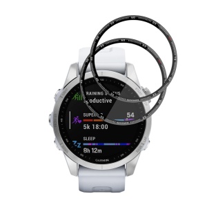 [Pachet 2x] Folie pentru Garmin Fenix 7S, protectie zgarieturi, set cu sticker, Nano Flex, Negru