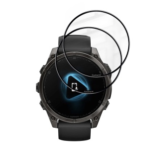 [Pachet 2x] Folie pentru Garmin Fenix 8 / Fenix 8 Pro 47mm, protectie zgarieturi, set cu sticker, Nano Flex, Negru