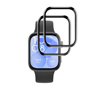[Pachet 2x] Folie pentru Huawei Watch Fit 3, protectie zgarieturi, set cu sticker, Nano Flex, Negru