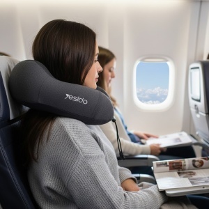 Perna cervicala, Spuma cu memorie, Suport 360, Design ergonomic, Yesido, Negru - Img 6