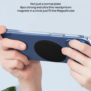 Placa Metalica Autoadeziva Magsafe, din Piele Ecologica, Techsuit - Negru - Img 5