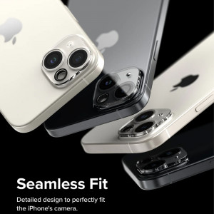 [Set 2x] Folii camera iPhone 15 / 15 Plus, Ringke Camera Protector Glass - Clear - Img 2