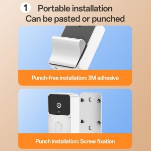Sonerie Video Intercom Wireless, Camera 2K, Unghi 180 Grade, Ecran 4.3 inch, 1000mAh, Yesido, Negru - Img 6