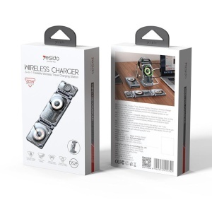 Statie de incarcare wireless 3in1, Fast Charge 15W, Pliabila, MagSafe Compatible, Yesido, Alb - Img 7