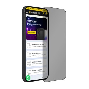 Sticla pentru iPhone 15, Anti-spy Ultra HD, Protectie 9H, Montare Simplă, SKYDDAR 111D Privacy - Black Frame - Img 3