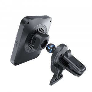 Suport auto cu incarcare Wireless, 3 piese, Cablue, Suport Grila, Incarcator Auto si Magsafe, ESR (2B513) - Argintiu - Img 3