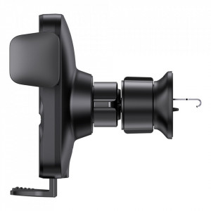 Suport auto incarcare wireless, grila ventilatie, 15W, Baseus Wisdom (CGZX000001) - Negru - Img 3