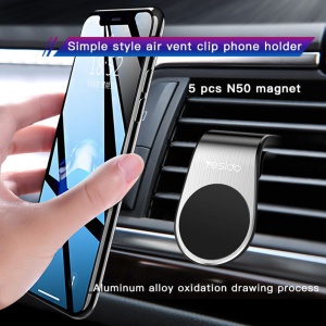 Suport auto magnetic, Prindere grila ventilatie, Aluminiu, 3.5-7 inch, Yesido, Negru - Img 5