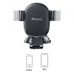 Suport Auto Telefon Parbriz, Bord, Yesido Gravity Grip - Negru - Img 4
