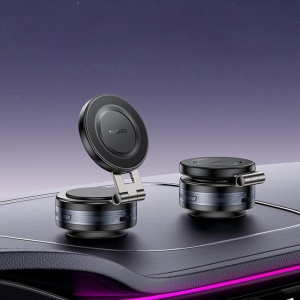 Suport auto telefon, Ventuza electrica, Rotire 360, Bord si Parbriz, Yesido, Negru - Img 4