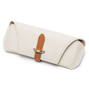 Toc Ochelari pindere curea, Piele Poliuretanica, set cu sticker, Model ETL3, Crem