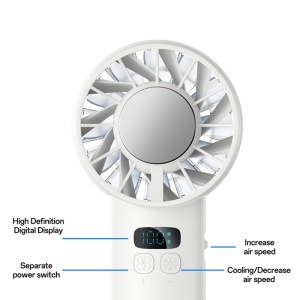 Ventilator portabil, Racire activa semiconductor, 3600mAh, 100 viteze, Yesido, Alb - Img 2