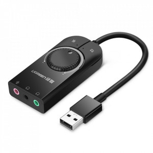 Adaptor Audio OTG USB la 3x Jack, Ugreen CM129, Negru