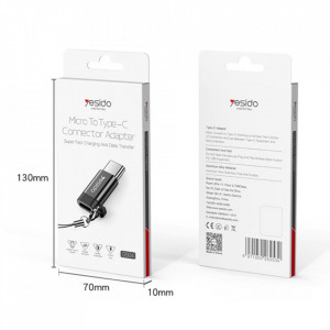 Adaptor Micro-USB la Type-C, Plug & Play, 480Mbps, Yesido (GS04) - Negru - Img 5