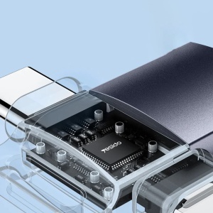 Adaptor OTG, USB la Lightning si Type-C, 5Gbps, Aliaj Aluminiu, Yesido, Argintiu - Img 3