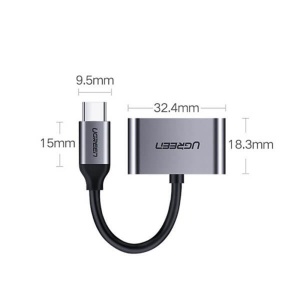 Adaptor Type-C la Type-C, Jack 3.5mm, Ugreen CM193 - Gri - Img 7