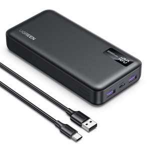 Baterie Externa 2x USB, 2x Type-C, 20000mAh, 5V/3A, Ugreen PB312, Negru