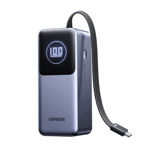 Baterie Externa cu Display Digital, 20000mAh, USB, 2x Type-C, 130W, 20000mAh, Ugreen PB723 - Gri