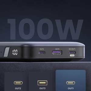 Baterie Externa cu Display Digital, 20000mAh, USB, Type-C, 100W, 5V/3A, Ugreen PB720, Negru - Img 4