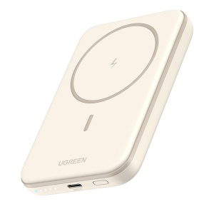 Baterie Externa pentru Telefon, Type-C, 5000mAh, 15W, 5V/3A, Cablu Type-C, Ugreen PB560 - Beige - Img 2