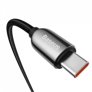 Cablu de date Type-C la Type-C, 100W, 1m, Baseus Display (CATSK-B01) - Negru - Img 5