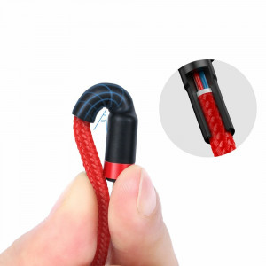 Cablu de Date Type-C la Type-C, 3A, 1m - Baseus Cafule (CATKLF-G91) - Red / Black - Img 6