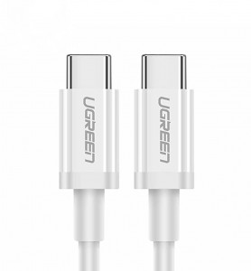 Cablu de Date USB-C la Type-C PD60W, 3A, 2m, Ugreen US264, Alb - Img 1