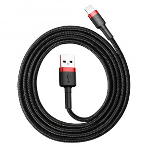 Cablu de Date USB la Lightning 2.4A, 1m - Baseus Cafule (CALKLF-B19) - Red Black - Img 5