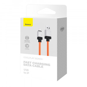 Cablu de Date USB la Lightning Fast Charging, 2.4A, 2m - Baseus CoolPlay Series (CAKW000507) - Orange - Img 7