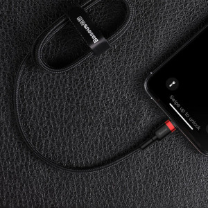 Cablue de date Type-C la Lightning, PD 18W, 1m, Cafule Baseus - Rosu Negru - Img 7
