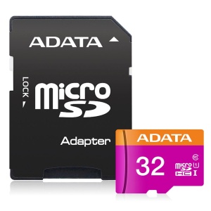 Card de Memorie MicroSDHC, Adaptor, Class 10, UHS-I U1, 32GB, Read 100MB/s, Write 25MB/s, Adata, Negru