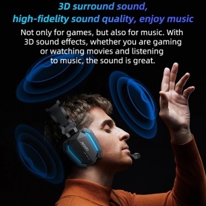 Casti Gaming, Surround 3D, RGB, Jack 3.5mm, USB, Mic, Yesido, Negru - Img 2