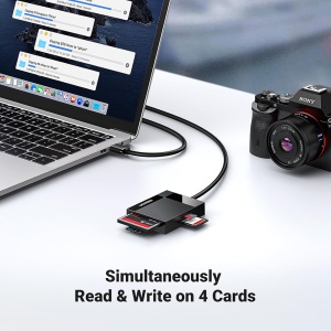 Cititor de Carduri 4in1 USB3.0 la SD/TF/CF/MS, Ugreen CR125, Negru - Img 2