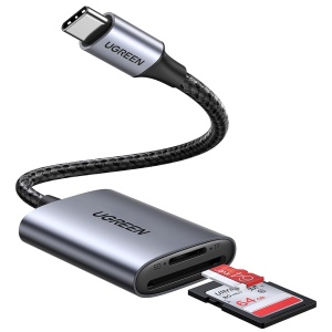 Cititor de Carduri Type-C la TF/SD Card, 5Gbps, 2TB, 15cm, Ugreen CM401 - Gri