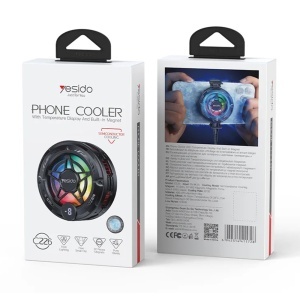 Cooler telefon, Magnetic, Semiconductor, RGB, Digital Display, Yesido, Negru - Img 7