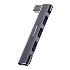 Docking Station USB 4in1 – 3x USB 2.0, SKYDDAR INNOVATION, 1x USB 3.0, Compatibil PC & Laptop, Plug & Play, ZenithDock H14, set cu sticker, Gri