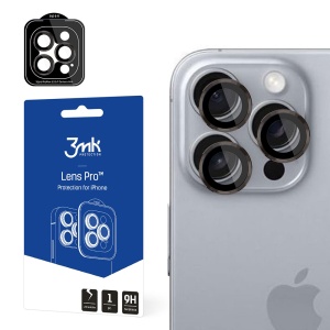 Folie camera pentru iPhone 16 Pro / 16 Pro Max din sticla, Full Cover, Ultra Rezistenta, Premium, Lens Protection Pro 3mk, Transparenta
