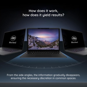 Folie MacBook Pro 13", Protectie Vizuala Anti Spy, set cu sticker, VisionProX, Privacy - Img 3