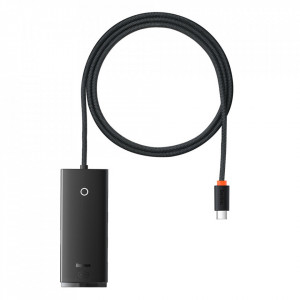 Hub adaptor Type-C la 4x USB 3.0, 1x Type-C, 1metru, Baseus - Negru - Img 1