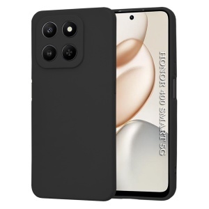 Husa Honor 400 Smart din Silicon Catifelat, SoftElegance, set cu sticker, Negru - Img 1