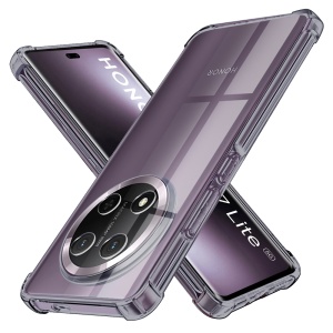 Husa Honor Magic 7 Lite / X9c, SKYDDAR INNOVATION, Shockproof Clear Silicone, Silicon Slim, set cu sticker, Fumuriu