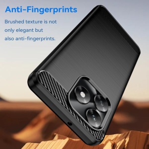 Husa Honor X5c Plus din Silicon Slim, cu textura Fibra Carbon, set cu sticker, Carbon Silicone, Negru - Img 5