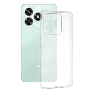 Husa Honor X5c Plus din silicon transparent, set cu sticker, ClearGuard, Transparenta
