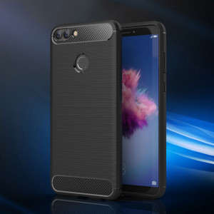 Husa Huawei P Smart din silicon, Slim, cu textura Fibra Carbon - Negru - Img 7