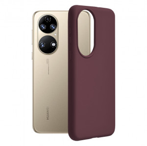 Husa Huawei P50 din silicon moale, Techsuit Soft Edge - Plum Violet - Img 8