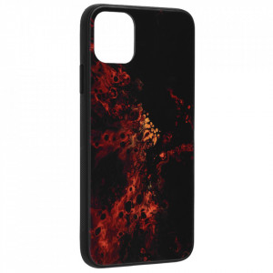 Husa iPhone 11 Pro Max cu sticla securizata, Techsuit Glaze - Red Nebula - Img 2