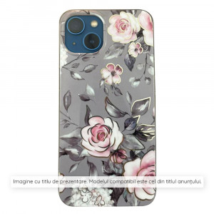 Husa iPhone 15 Pro Max Marble Series, Techsuit - Bloom of Ruth Gray