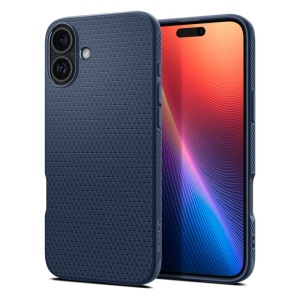 Husa iPhone 16 flexibila, Spigen Liquid Air - Bleumarin